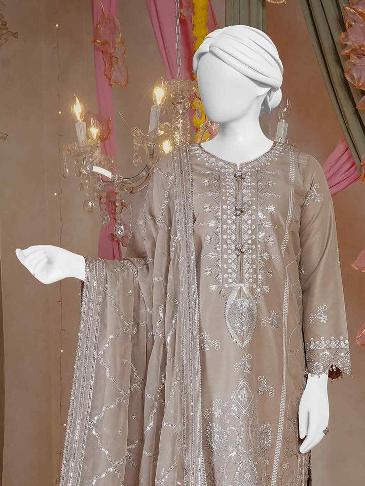 Raw Silk Beige Stitched Suit - J. Junaid Jamshed