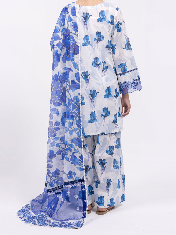 Lawn Blue Unstitched Suit - Almirah