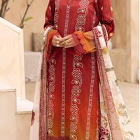 Lawn Red Stitched Suit - Kesariya Vol III by Nureh