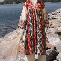 Lawn White Stitched Suit - J. Junaid Jamshed