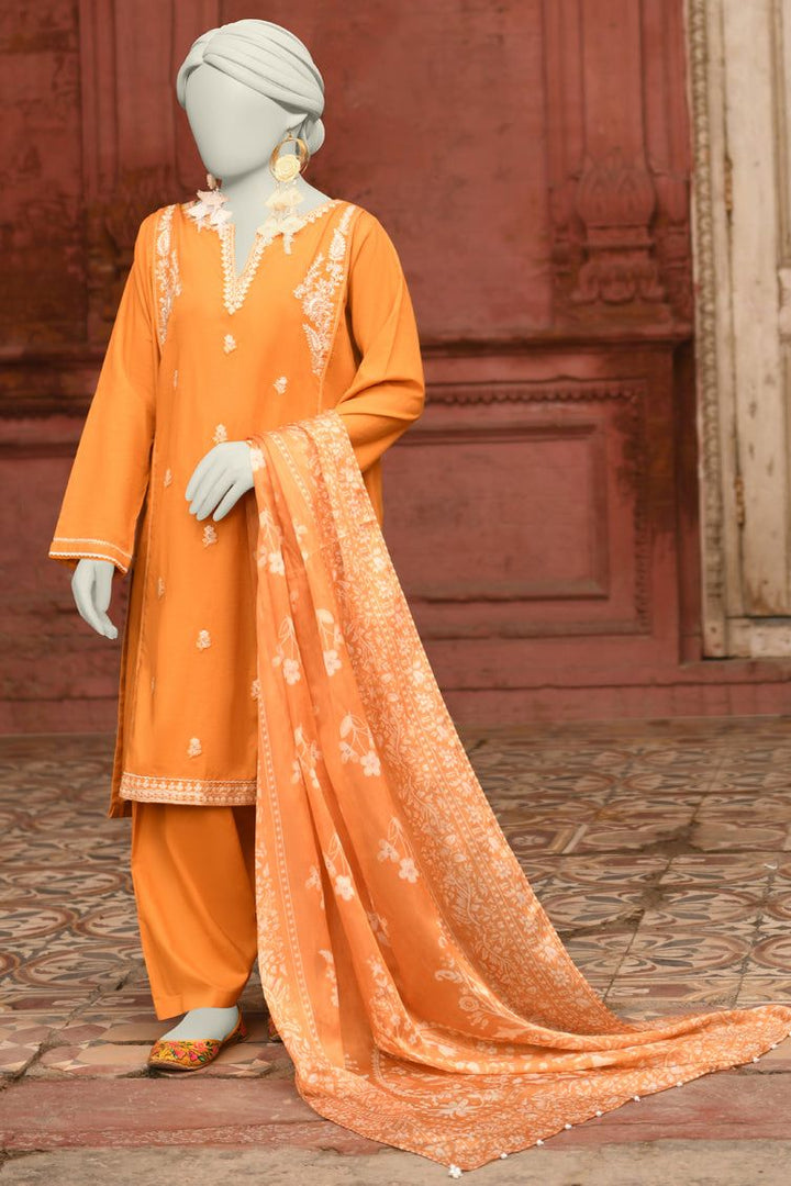 Lawn Brown Stitched Suit - J. Junaid Jamshed