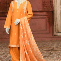 Lawn Brown Stitched Suit - J. Junaid Jamshed