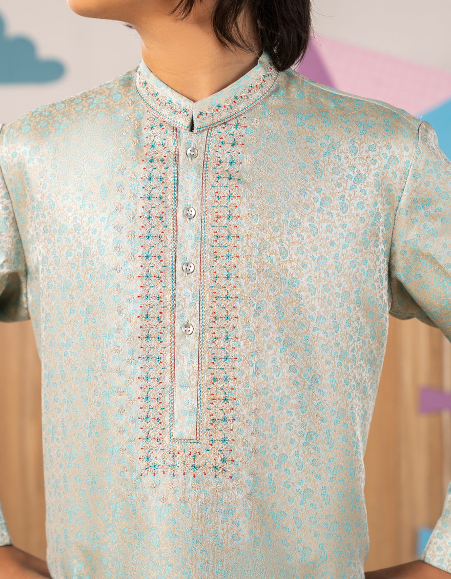 Blended Blue Special Kurta - J. Junaid Jamshed