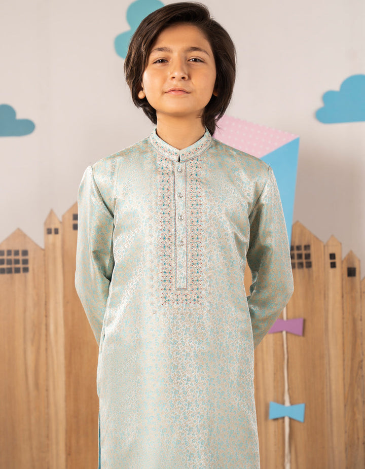 Blended Blue Special Kurta - J. Junaid Jamshed