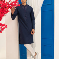 Polyester Blue Special Kurta - J. Junaid Jamshed