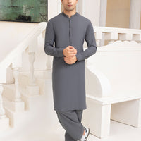 Blended Grey Shalwar Kameez - J. Junaid Jamshed