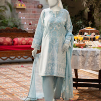 Cotton Silk Blue Stitched Suit - J. Junaid Jamshed