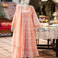Cotton Silk Orange Stitched Suit - J. Junaid Jamshed