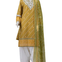 Lawn Green Stitched Suit - J. Junaid Jamshed