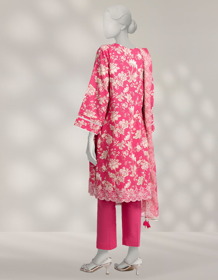 Karandi Pink Stitched Suit - J. Junaid Jamshed