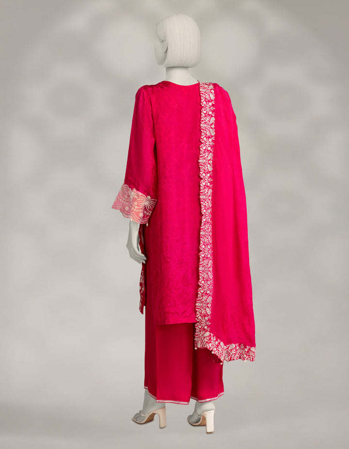 Raw Silk Pink Unstitched Suit - J. Junaid Jamshed