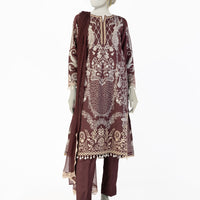 Cotton Silk Brown Stitched Suit - J. Junaid Jamshed