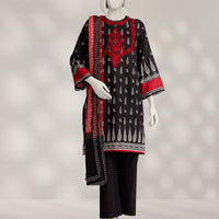 Cambric Black Stitched Suit - J. Junaid Jamshed