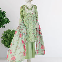 Lawn Green Stitched Suit - J. Junaid Jamshed