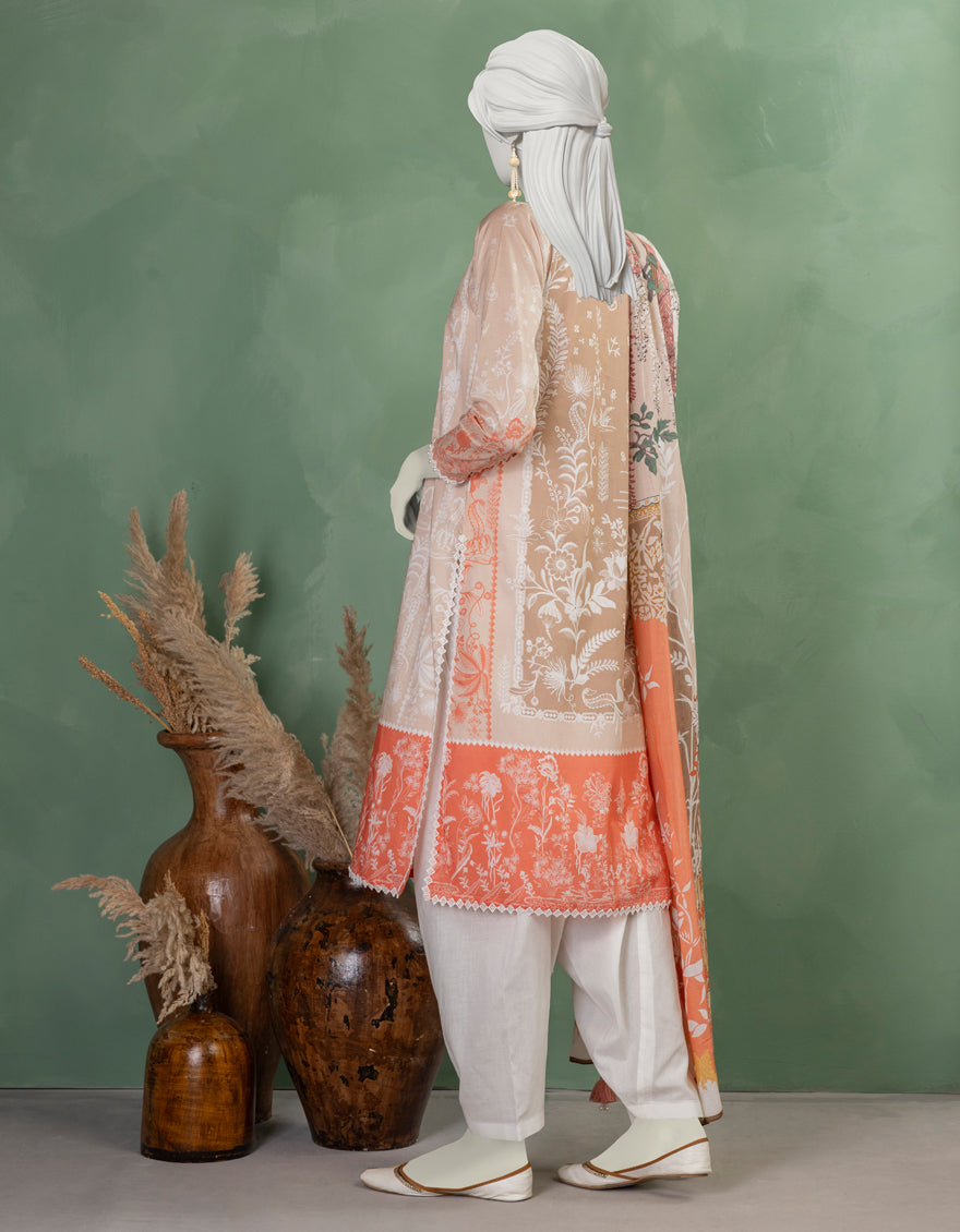 Lawn Multicolor Unstitched Suit - J. Junaid Jamshed