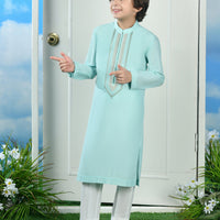 Polyester Blue Special Kurta - J. Junaid Jamshed