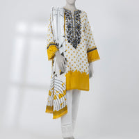 Lawn Grey Unstitched Suit - J. Junaid Jamshed
