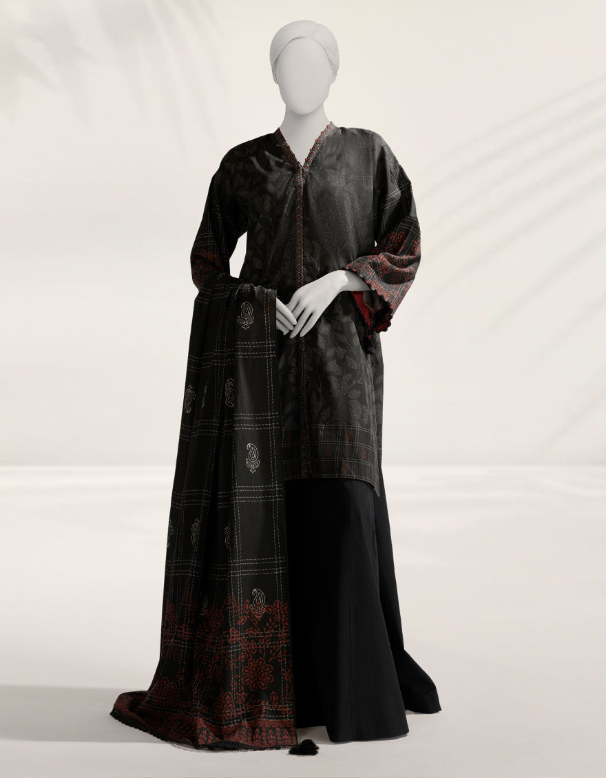 Cambric Multicolor Unstitched Suit - J. Junaid Jamshed