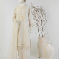 Dobby Brown Stitched Suit - J. Junaid Jamshed
