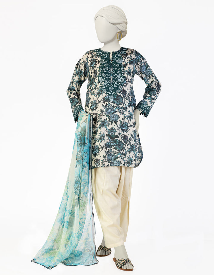 Lawn White Stitched Suit - J. Junaid Jamshed