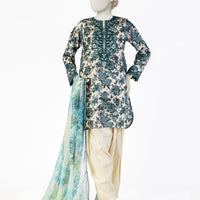 Lawn White Stitched Suit - J. Junaid Jamshed