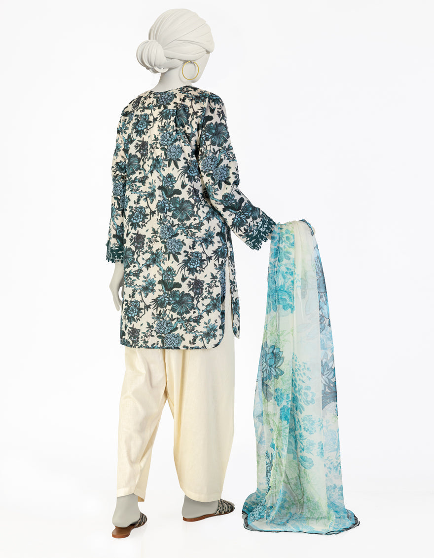 Lawn White Stitched Suit - J. Junaid Jamshed