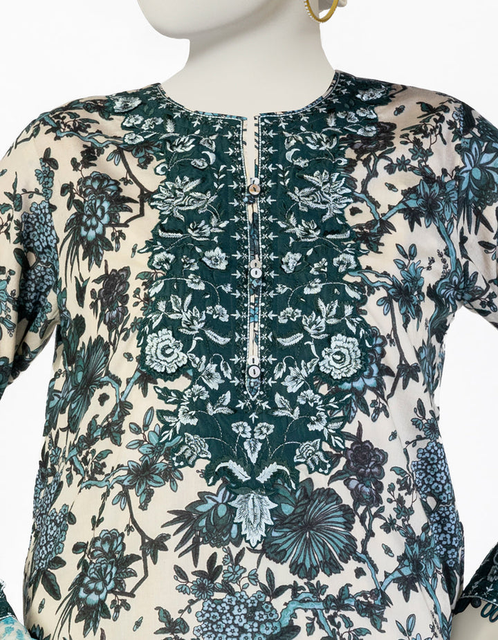 Lawn White Stitched Suit - J. Junaid Jamshed