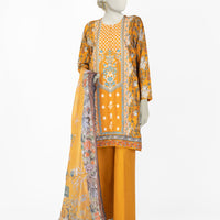 Lawn Yellow Stitched Suit - J. Junaid Jamshed