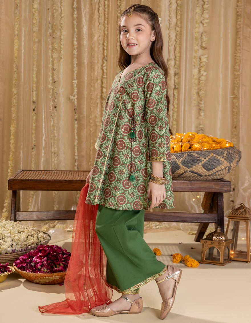 Lawn Green Stitched Suit - J. Junaid Jamshed