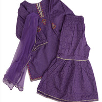 Lawn Purple Stitched Suit - J. Junaid Jamshed