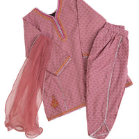 Lawn Pink Stitched Suit - J. Junaid Jamshed