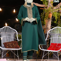 Silk Green Stitched Suit - J. Junaid Jamshed