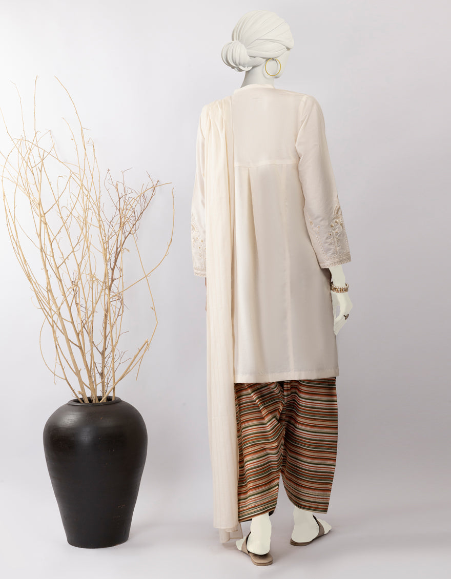 Lawn Beige Stitched Suit - J. Junaid Jamshed