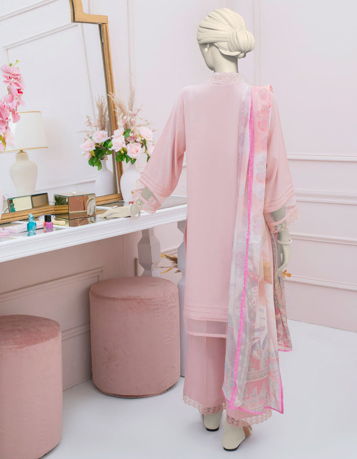 Silk Pink Stitched Suit - J. Junaid Jamshed