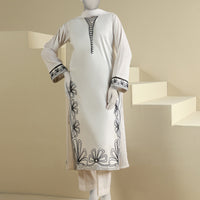Lawn White Stitched Suit - J. Junaid Jamshed