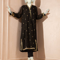 Paper Cotton Black Kurti - J. Junaid Jamshed