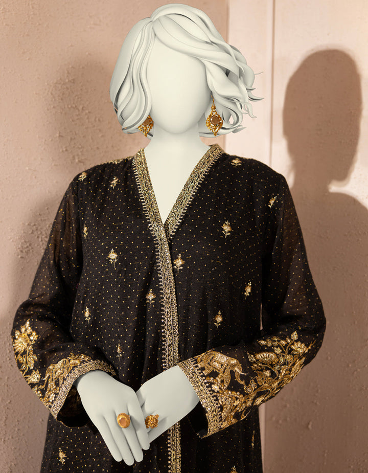 Paper Cotton Black Kurti - J. Junaid Jamshed