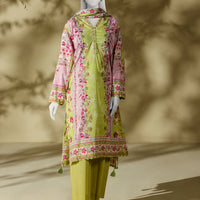 Lawn Lime Green Stitched Suit - J. Junaid Jamshed