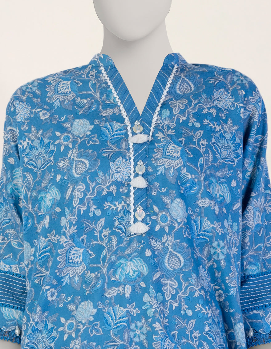 Liminal Blue Unstitched Suit - J. Junaid Jamshed