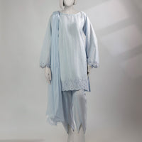 Lawn Blue Stitched Suit - J. Junaid Jamshed