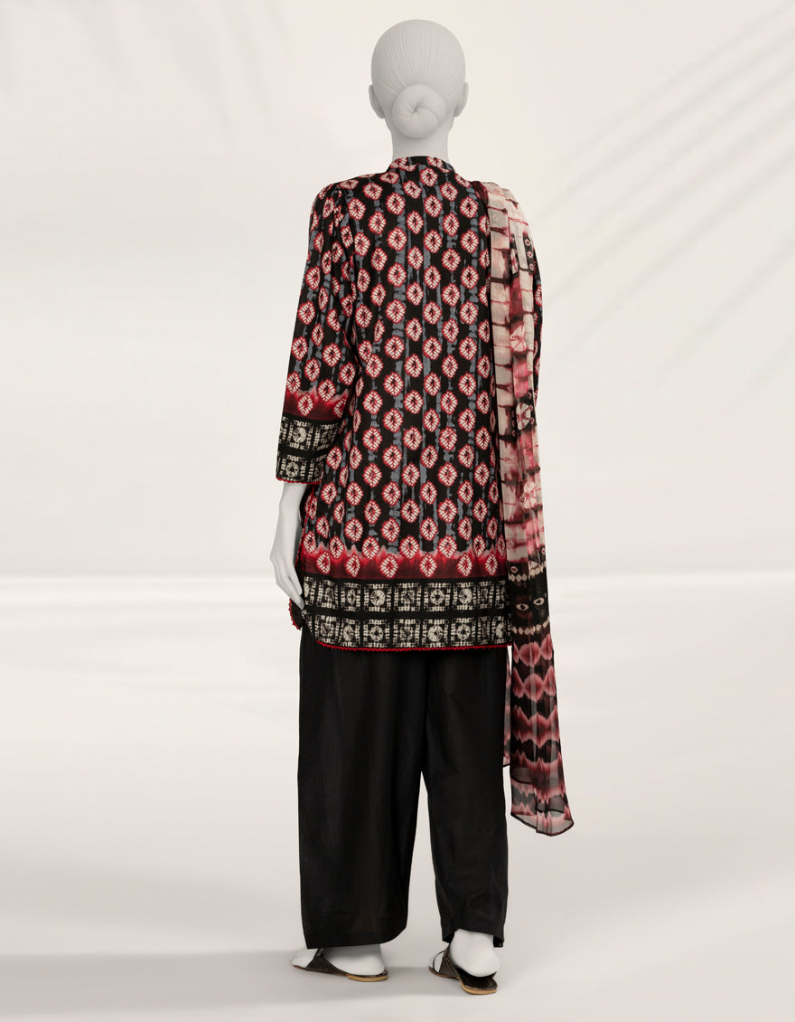 Liminal Black Stitched Suit - J. Junaid Jamshed