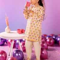 Lawn Beige Kurti - J. Junaid Jamshed