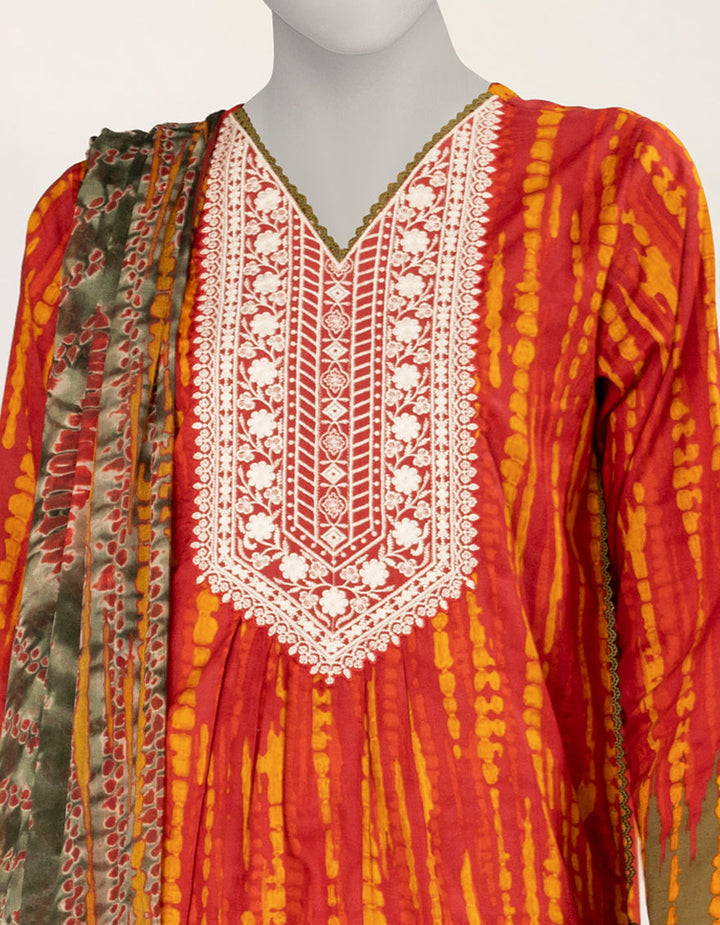Liminal Red Stitched Suit - J. Junaid Jamshed