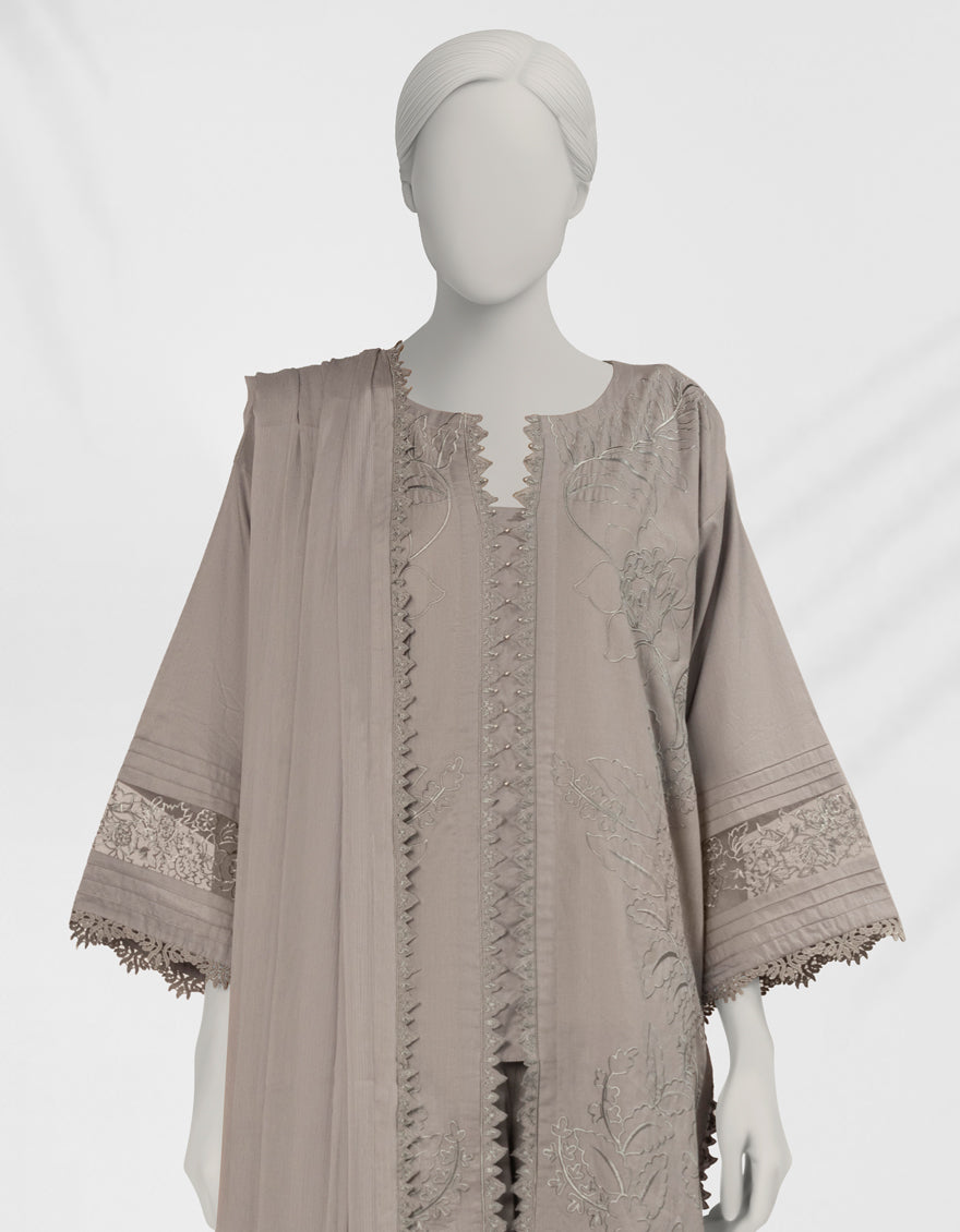 Liminal Grey Stitched Suit - J. Junaid Jamshed