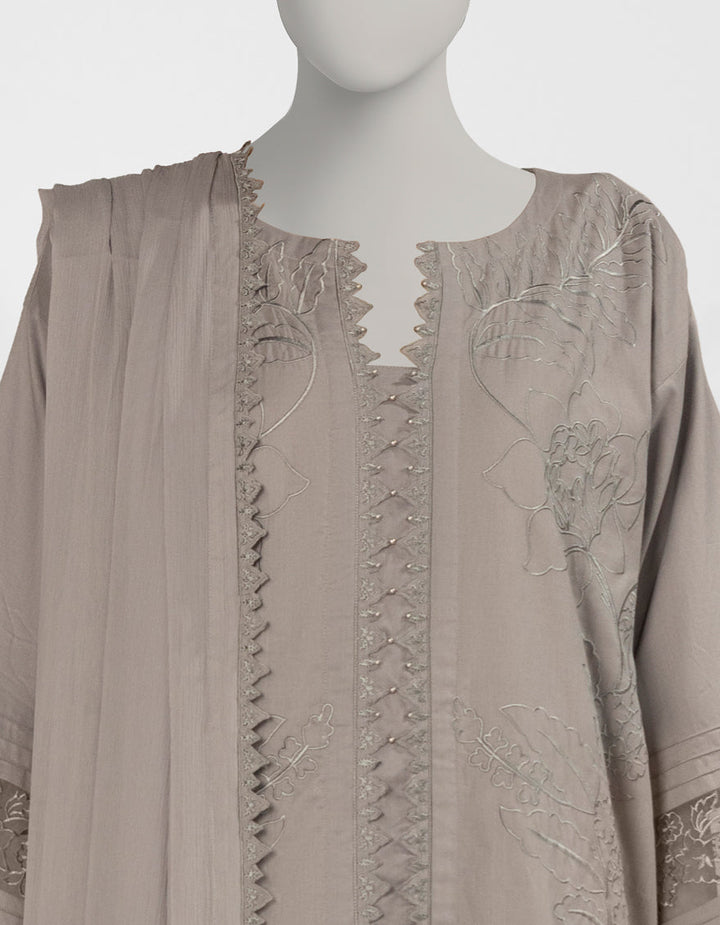 Liminal Grey Stitched Suit - J. Junaid Jamshed