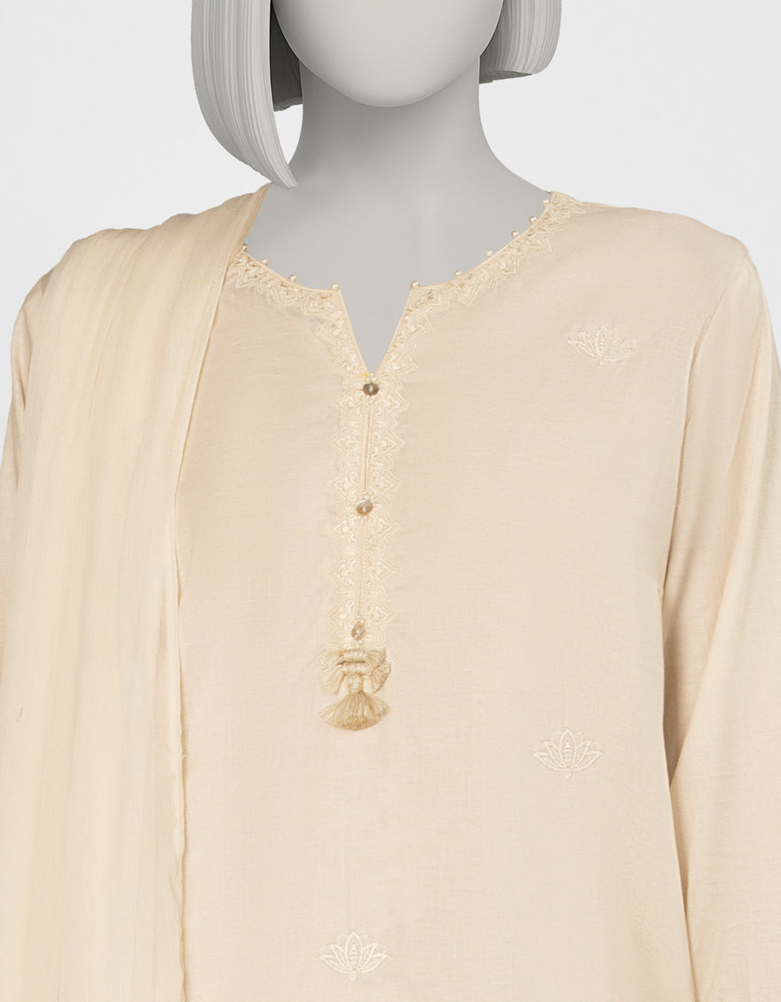 Liminal Brown Stitched Suit - J. Junaid Jamshed