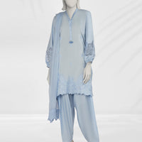 Liminal Blue Stitched Suit - J. Junaid Jamshed