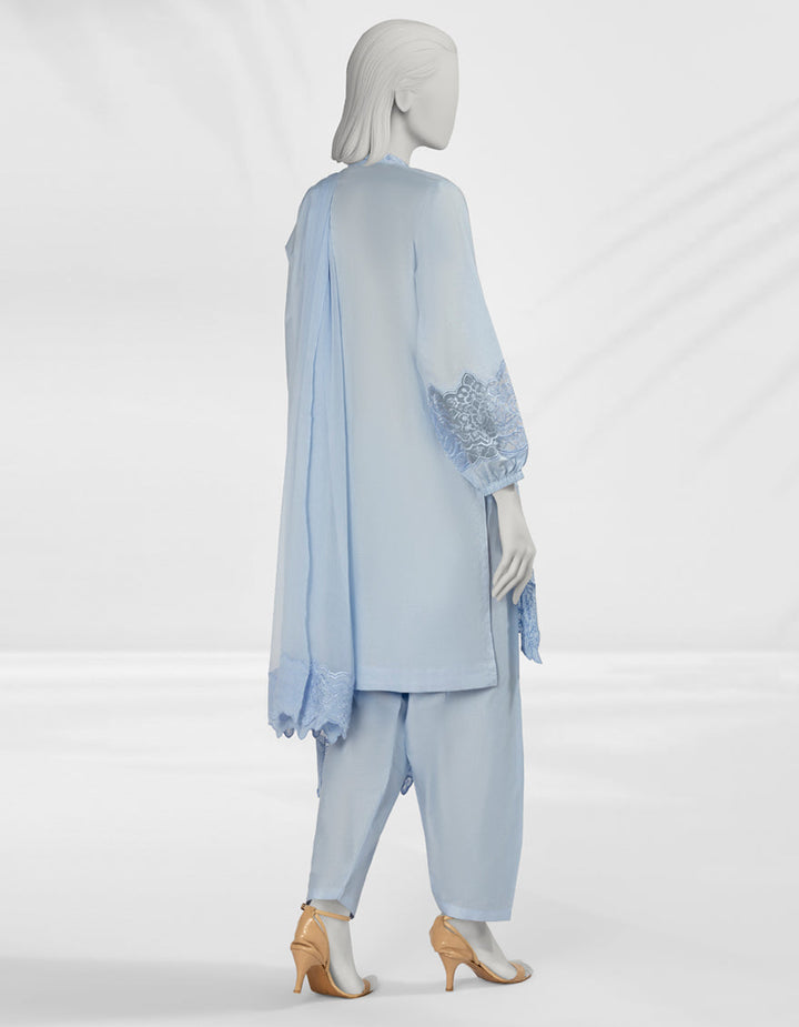 Liminal Blue Stitched Suit - J. Junaid Jamshed