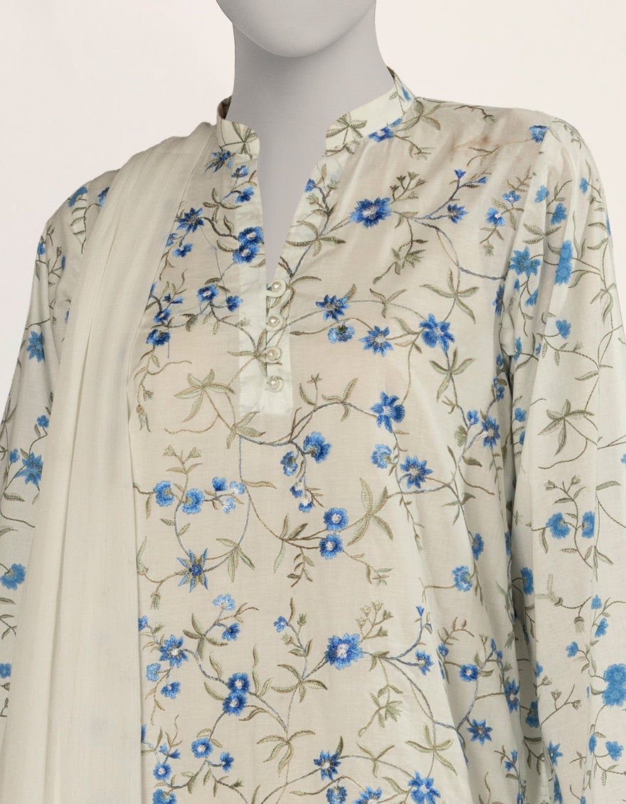 Liminal White Stitched Suit - J. Junaid Jamshed