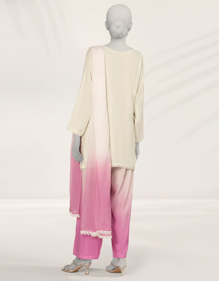 Silk Multicolor Stitched Suit - J. Junaid Jamshed